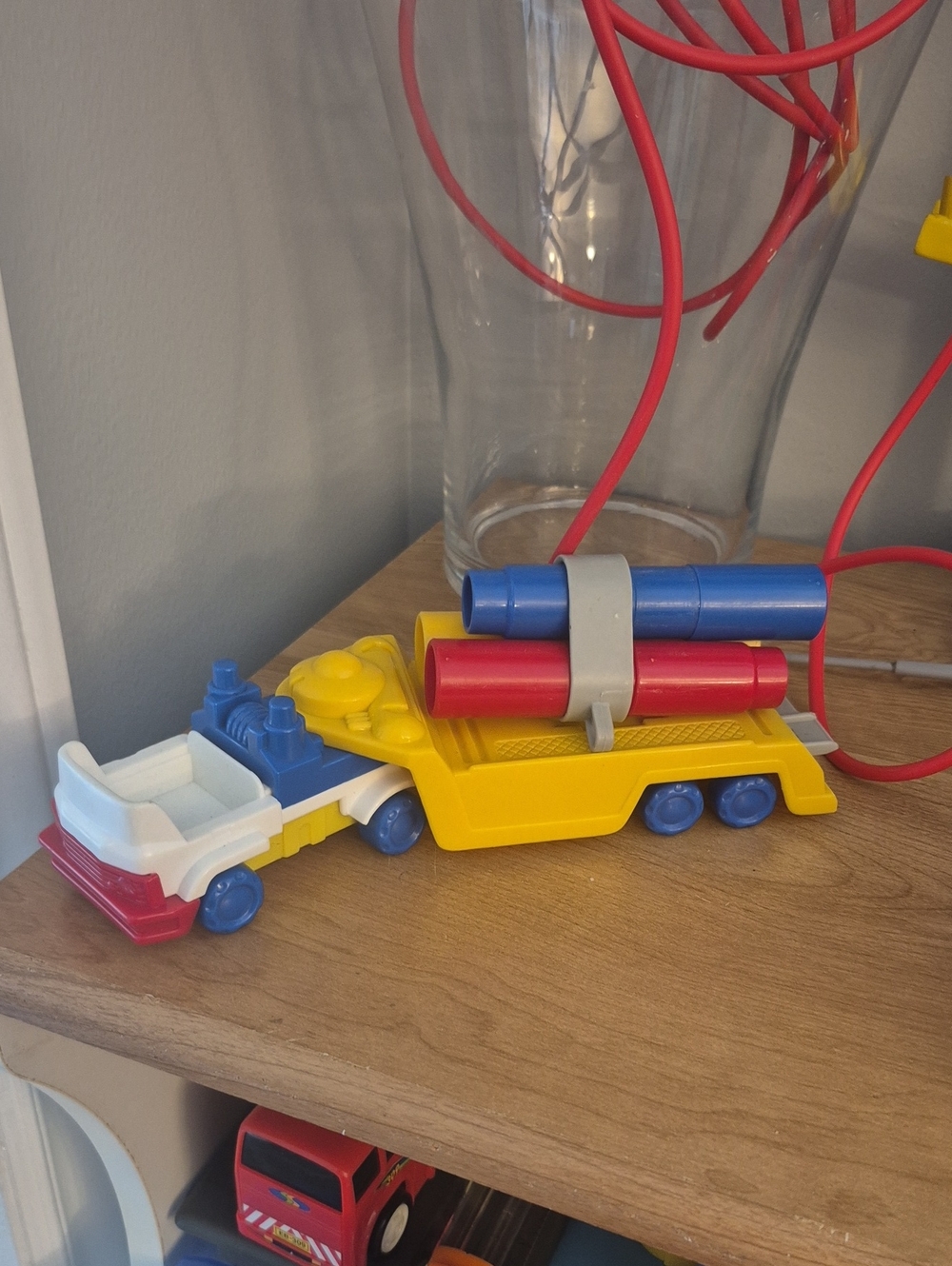 Colorful Kids Toy Truck with Blue and Red Cargo